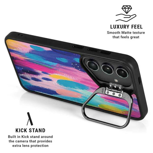 Pink Sparkle Brush Stroke by Etta Vee Galaxy S25 Kickstand Case